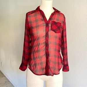 abercrombie kids mesh black & red flannel